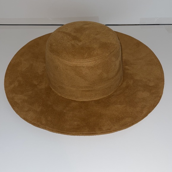 Tan Suede Type Oversized Floppy Hat - Picture 2 of 5